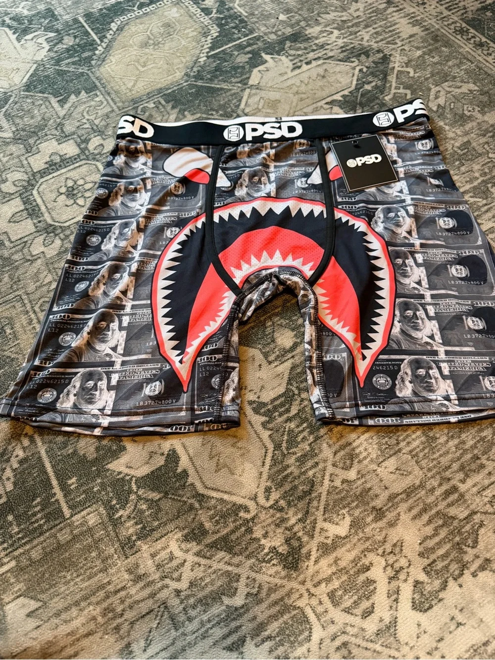 PSD Wareface Stretch Boxer Briefs money size XL black red